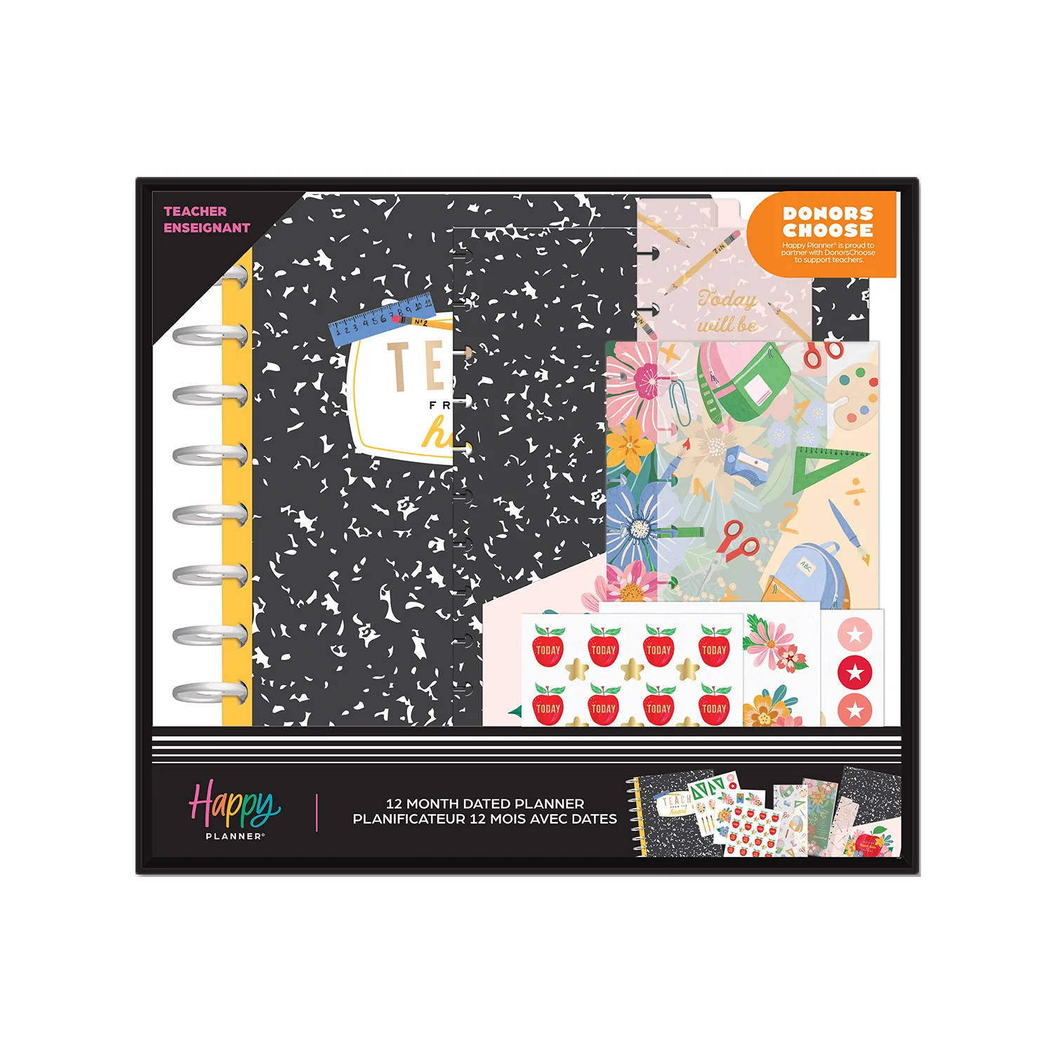 2024 Books & Blooms Teacher Happy Planner Box Kit - Big Teacher Layout - 12 Months