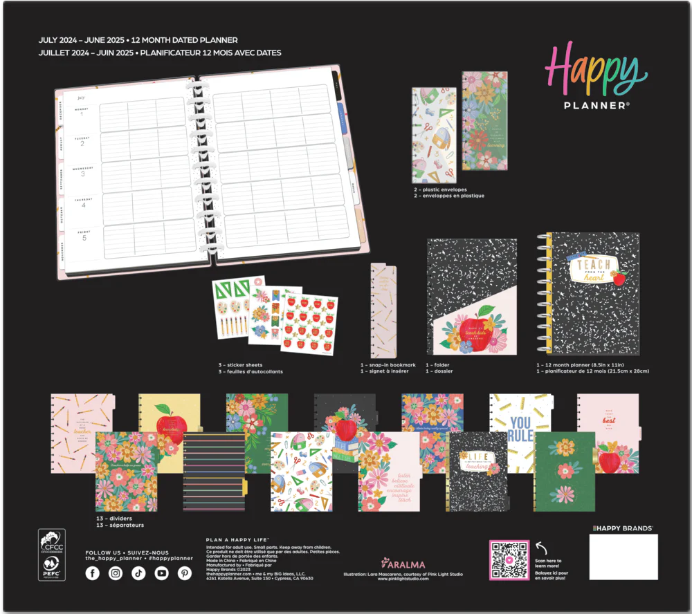 2024 Books & Blooms Teacher Happy Planner Box Kit - Big Teacher Layout - 12 Months - Image 13