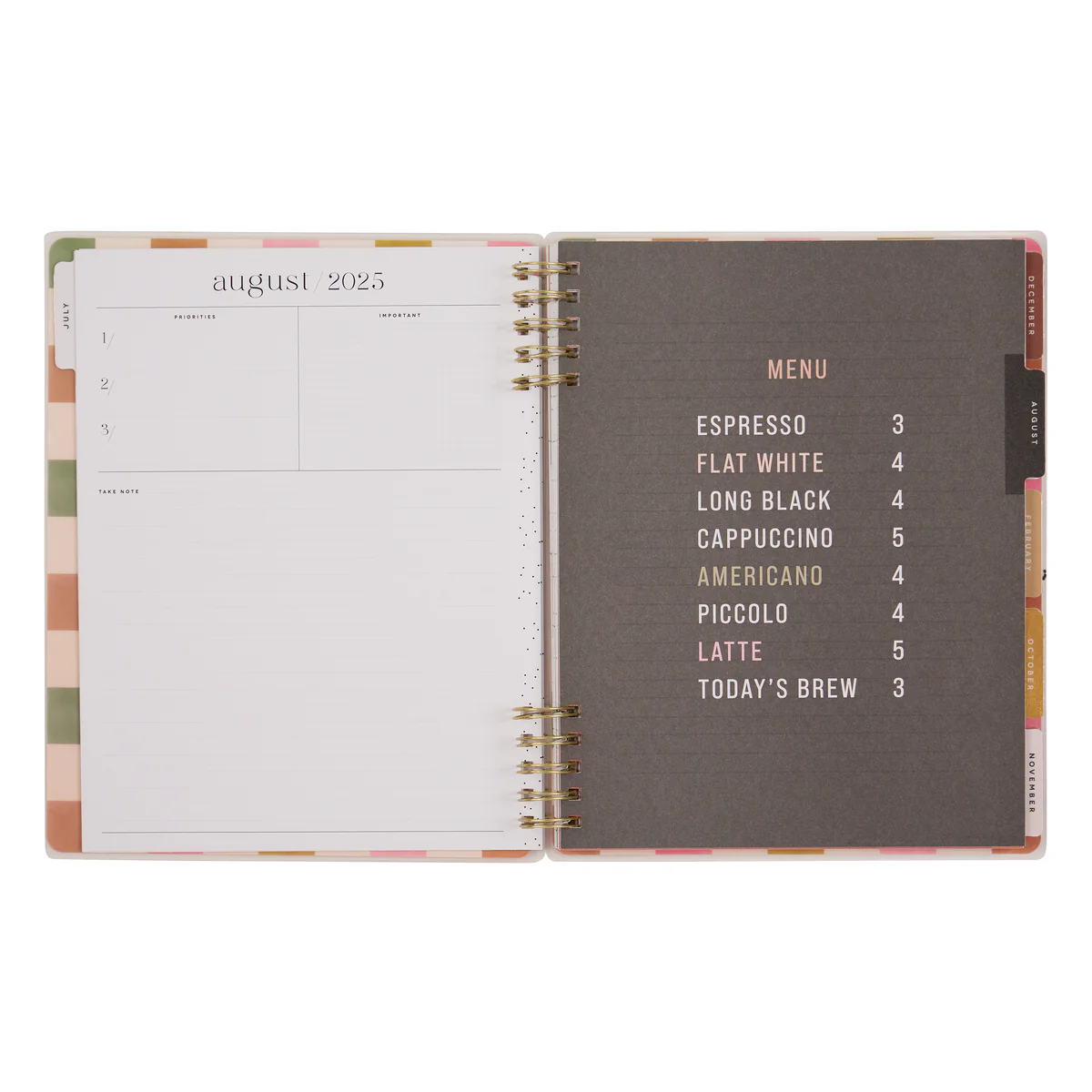 2025–2026 Cafécore Customizable Spiral Planner - Big Dashboard Layout - 12 Months - Image 10