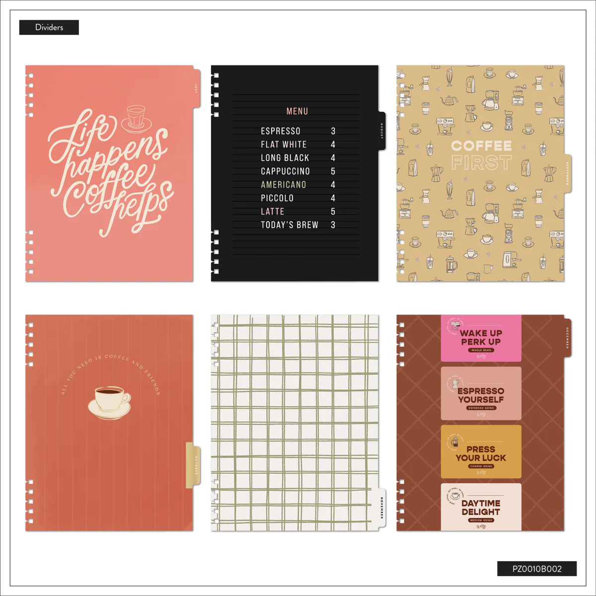 2025–2026 Cafécore Customizable Spiral Planner - Big Dashboard Layout - 12 Months - Image 13