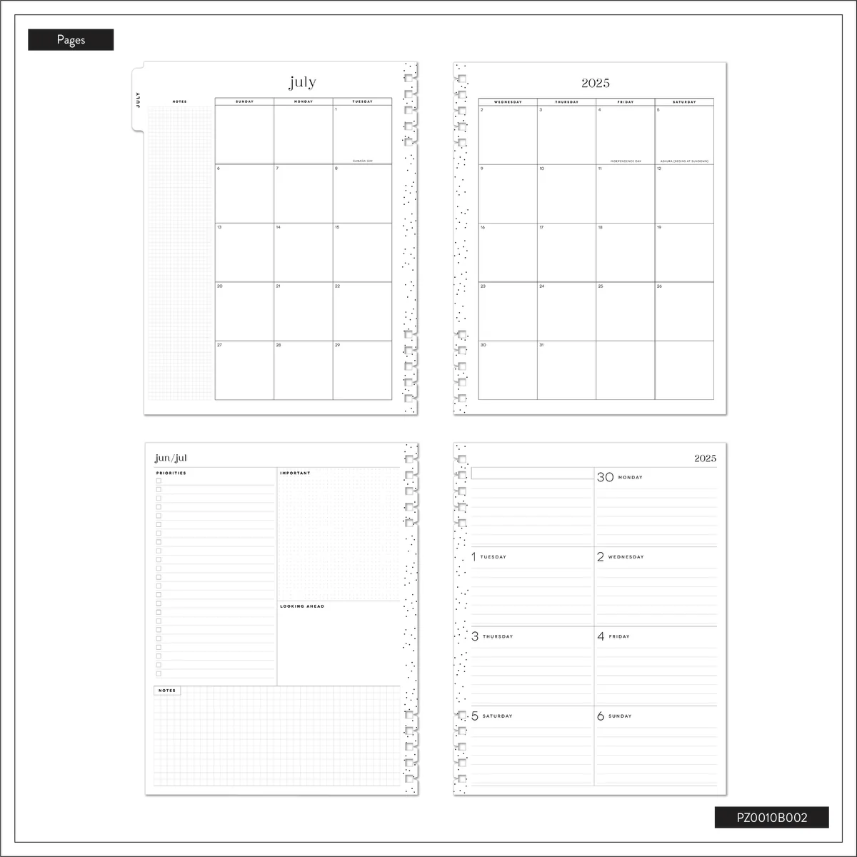 2025–2026 Cafécore Customizable Spiral Planner - Big Dashboard Layout - 12 Months - Image 15