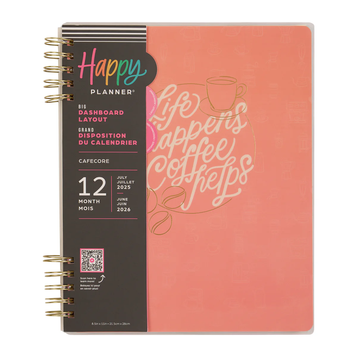 2025–2026 Cafécore Customizable Spiral Planner - Big Dashboard Layout - 12 Months - Image 16