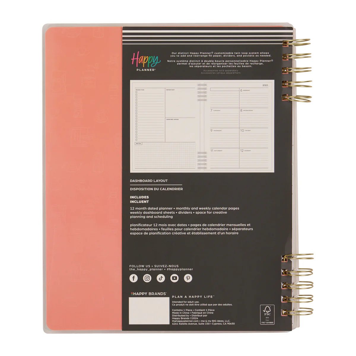 2025–2026 Cafécore Customizable Spiral Planner - Big Dashboard Layout - 12 Months - Image 18