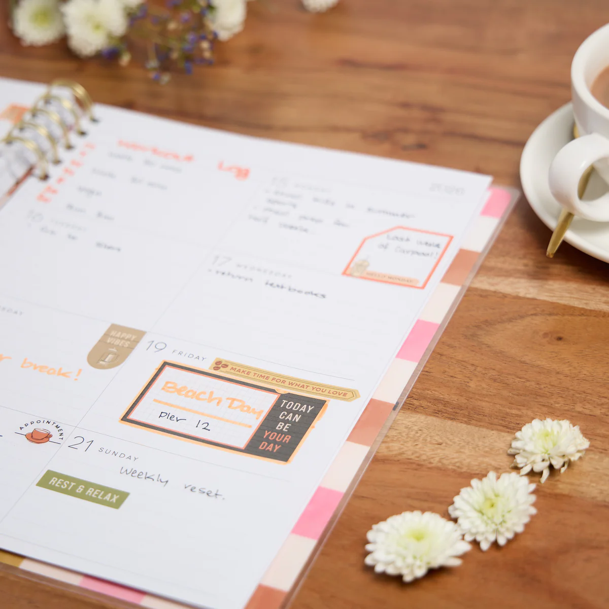 2025–2026 Cafécore Customizable Spiral Planner - Big Dashboard Layout - 12 Months - Image 7