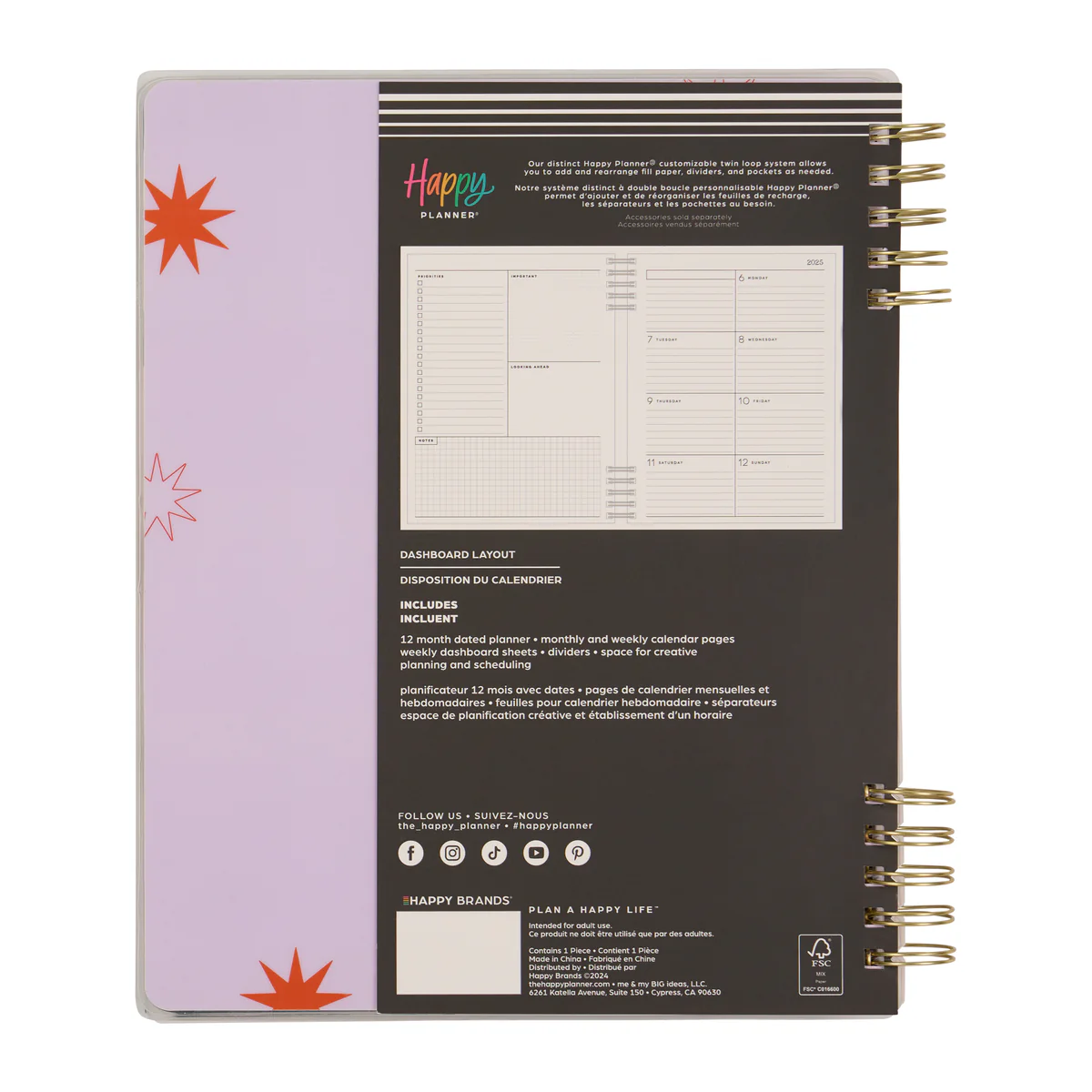2025–2026 Soft Pop Customizable Spiral Planner - Big Dashboard Layout - 12 Months - Image 17