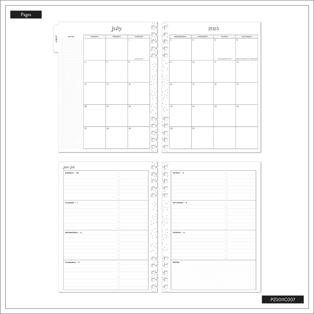 2025–2026 Soft Pop Customizable Spiral Planner - Classic Horizontal Layout - 12 Months - Image 14