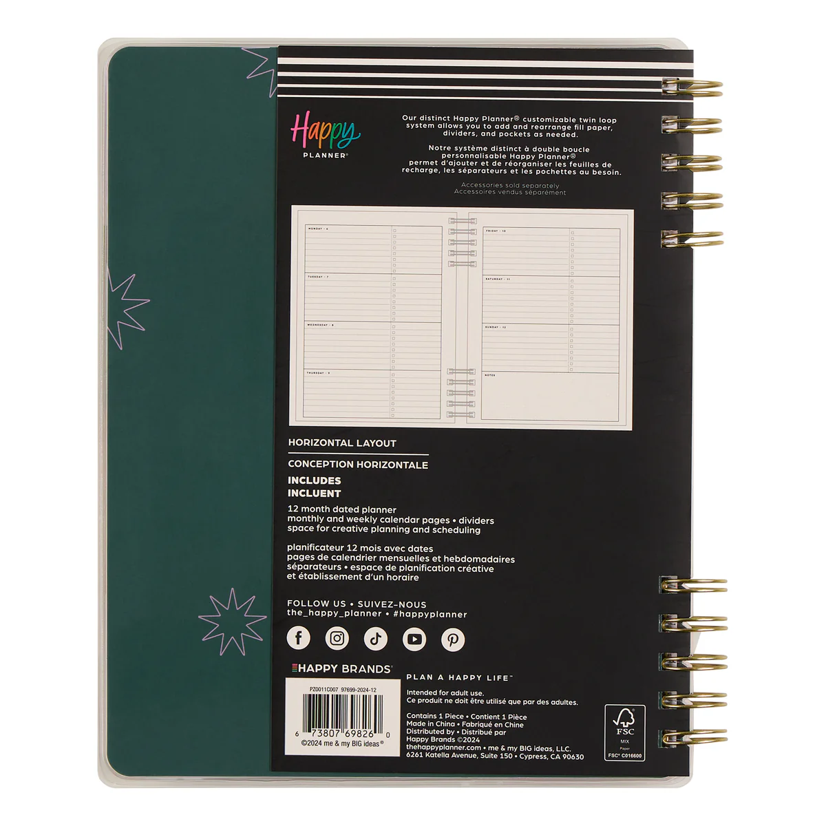 2025–2026 Soft Pop Customizable Spiral Planner - Classic Horizontal Layout - 12 Months - Image 17