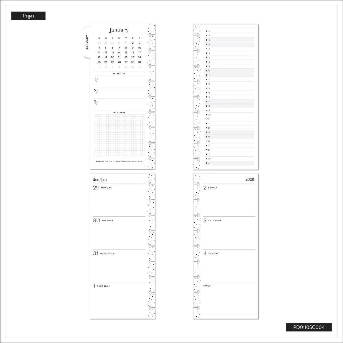 2026 Heritage Charm Customizable Planner - Skinny Classic Horizontal Layout - 12 Months - Image 17