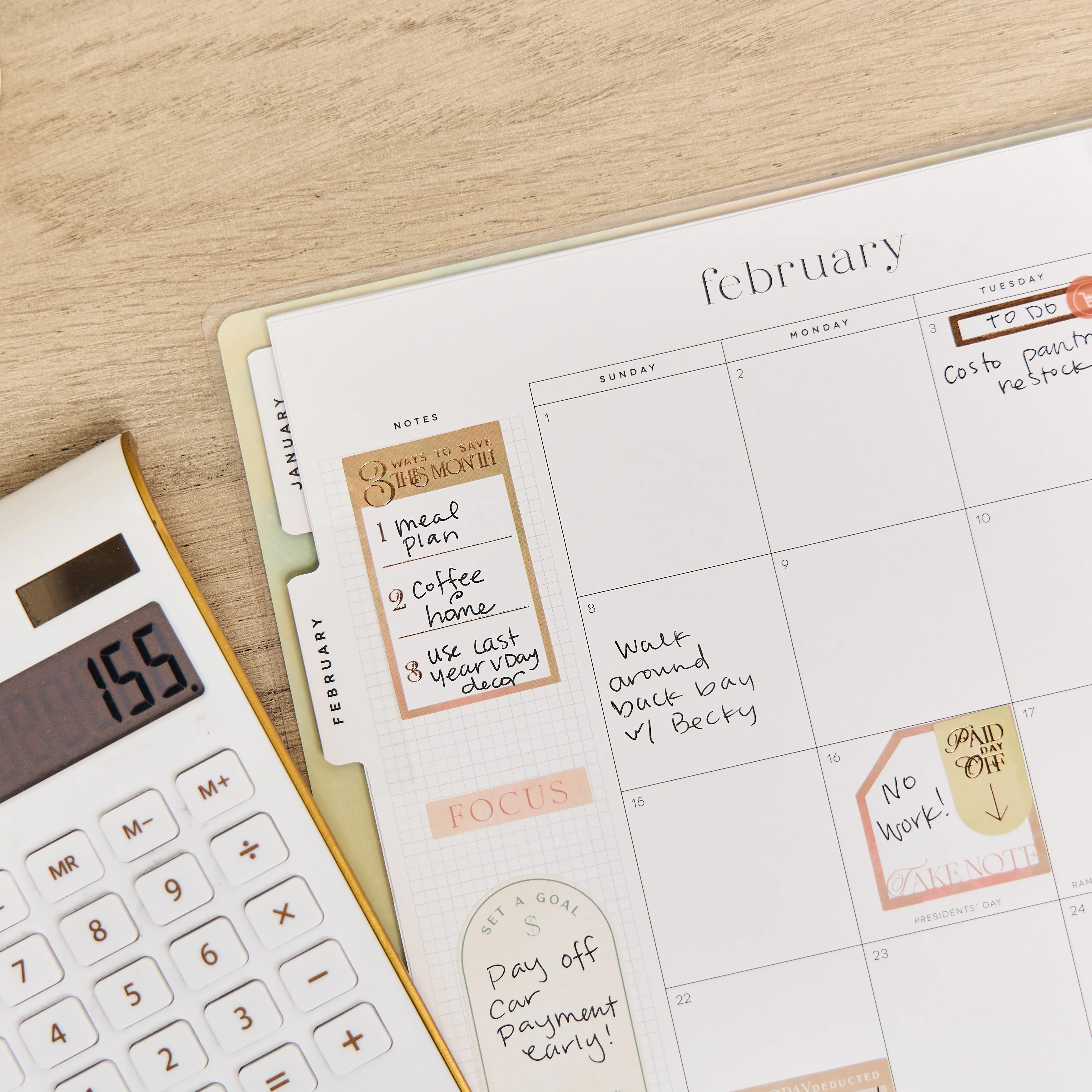 2026 Textured Canvas Customizable Budget Planner - Big Budget Layout - 12 Months - Image 5