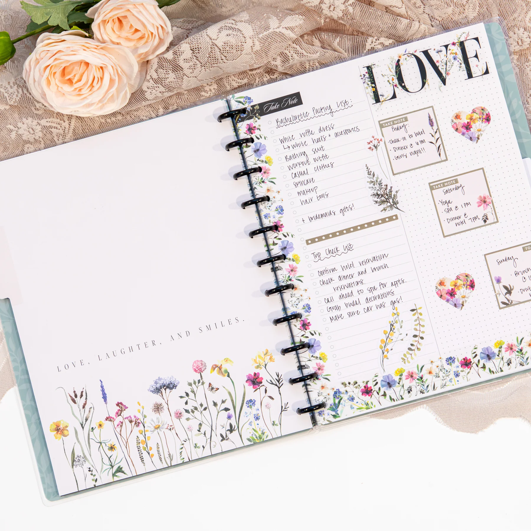 Blooming Romance Wedding - Dot Grid + Checklist Pages Notebook - 60 Sheets - Image 2