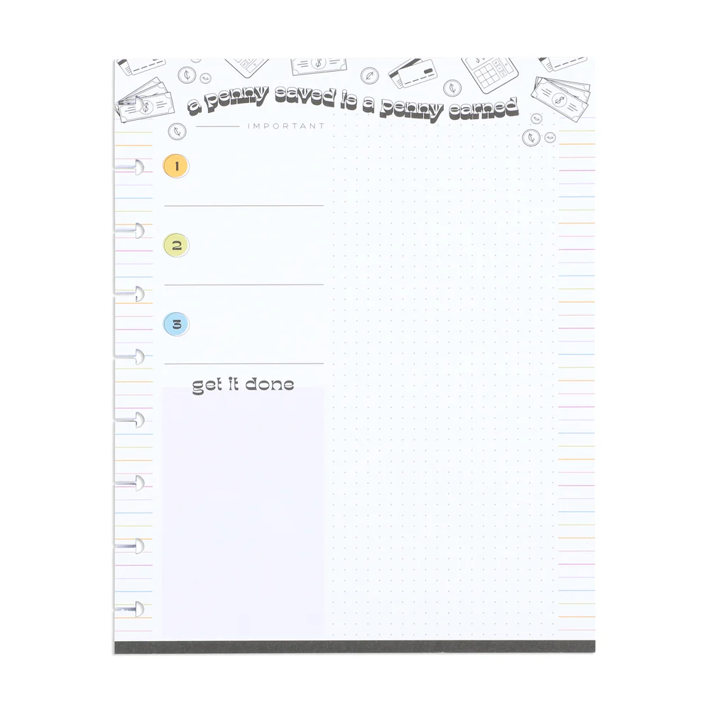 Bright Budget - Classic Block Notepad - 100 Sheets