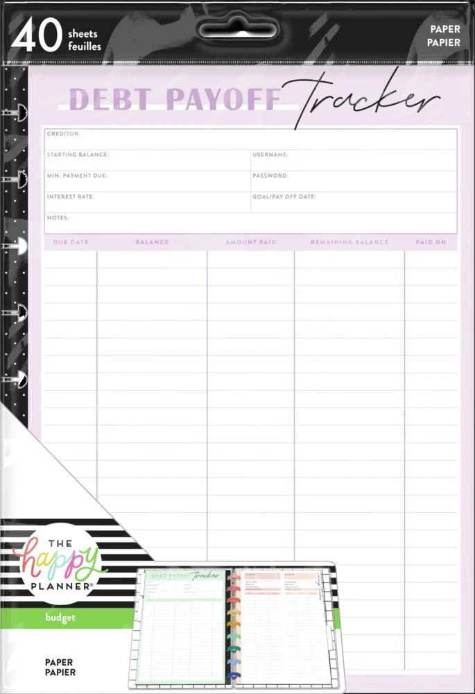 Budget Debt and Savings Classic Filler Paper