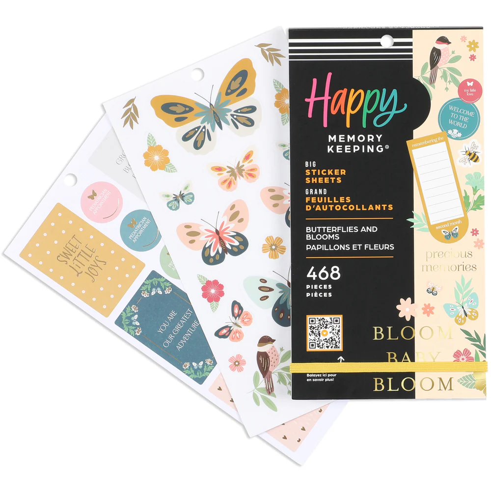 Butterflies and Blooms Baby - Value Pack Stickers - Big