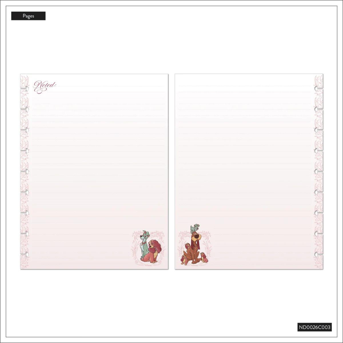 Disney Lady & The Tramp - Dotted Lined Classic Notebook - 60 Sheets - Image 8