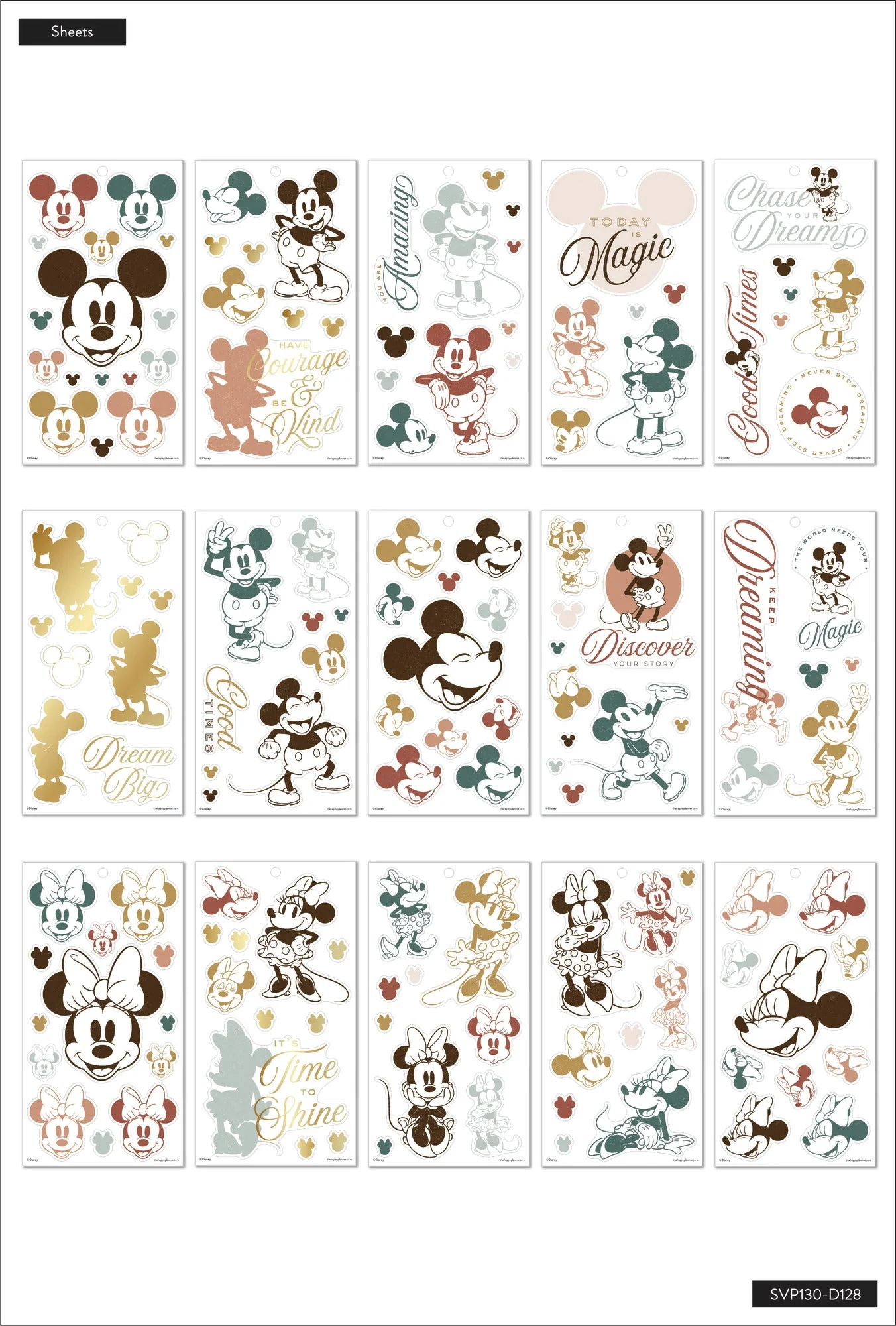 Disney© Mickey Mouse & Minnie Mouse Farmhouse Value Pack Stickers - Large Icons - Image 3
