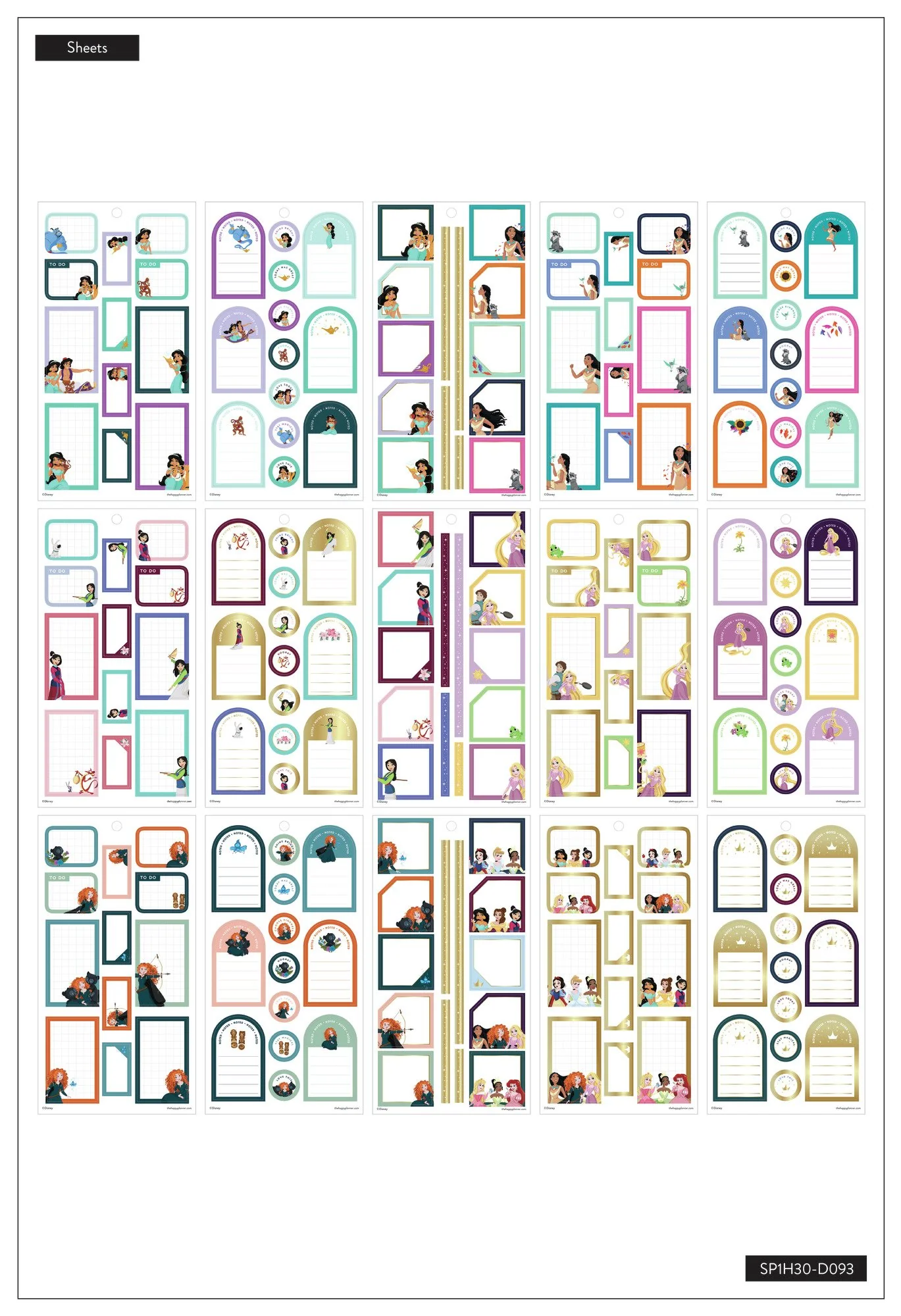 Disney © Value Pack Stickers - Princess Colorful Boxes - Image 3