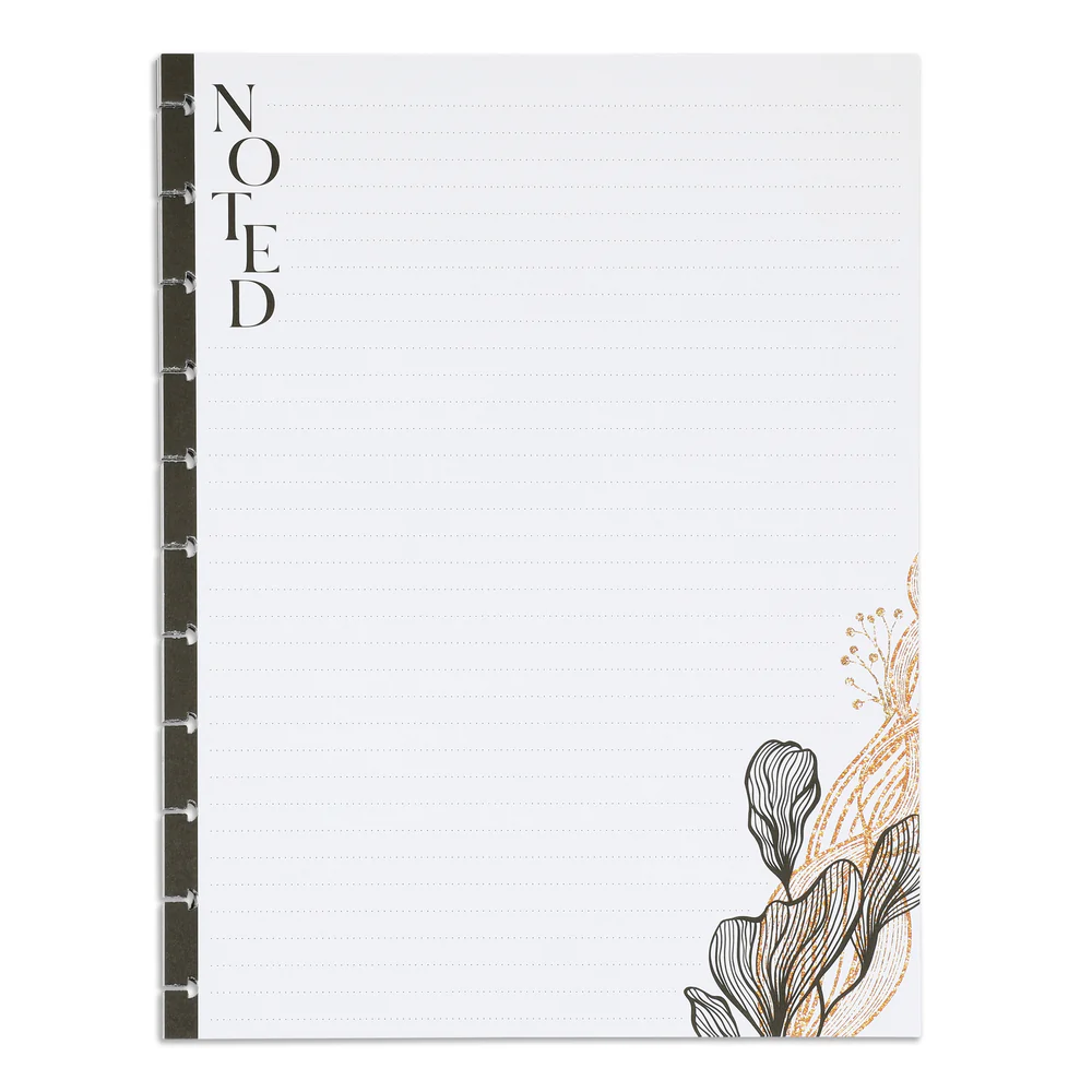 Gold & Black Big Filler Paper - Dot Lined Paper - 40 Sheets
