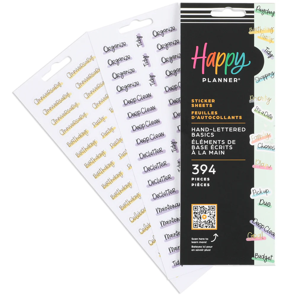 Hand Lettered Basics Stickers - 8 Sheets