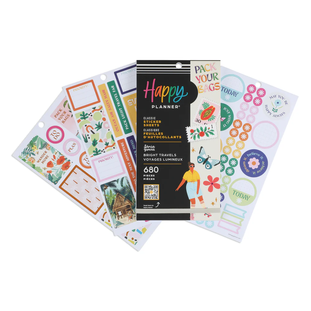 Happy Planner x TÃ nia Garcia Bright Travels - Value Pack Stickers