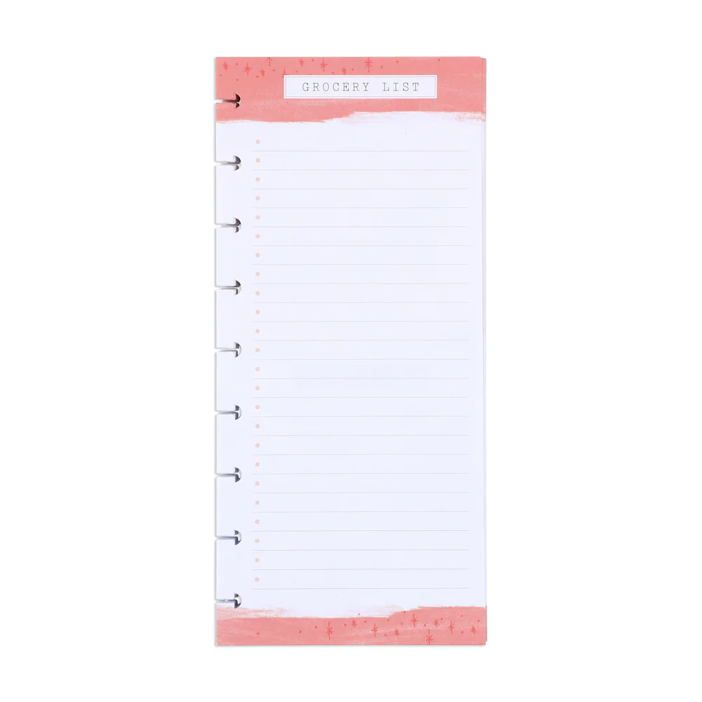 Recipe Grocery List - Classic Half Sheet Filler Paper - 60 Sheets