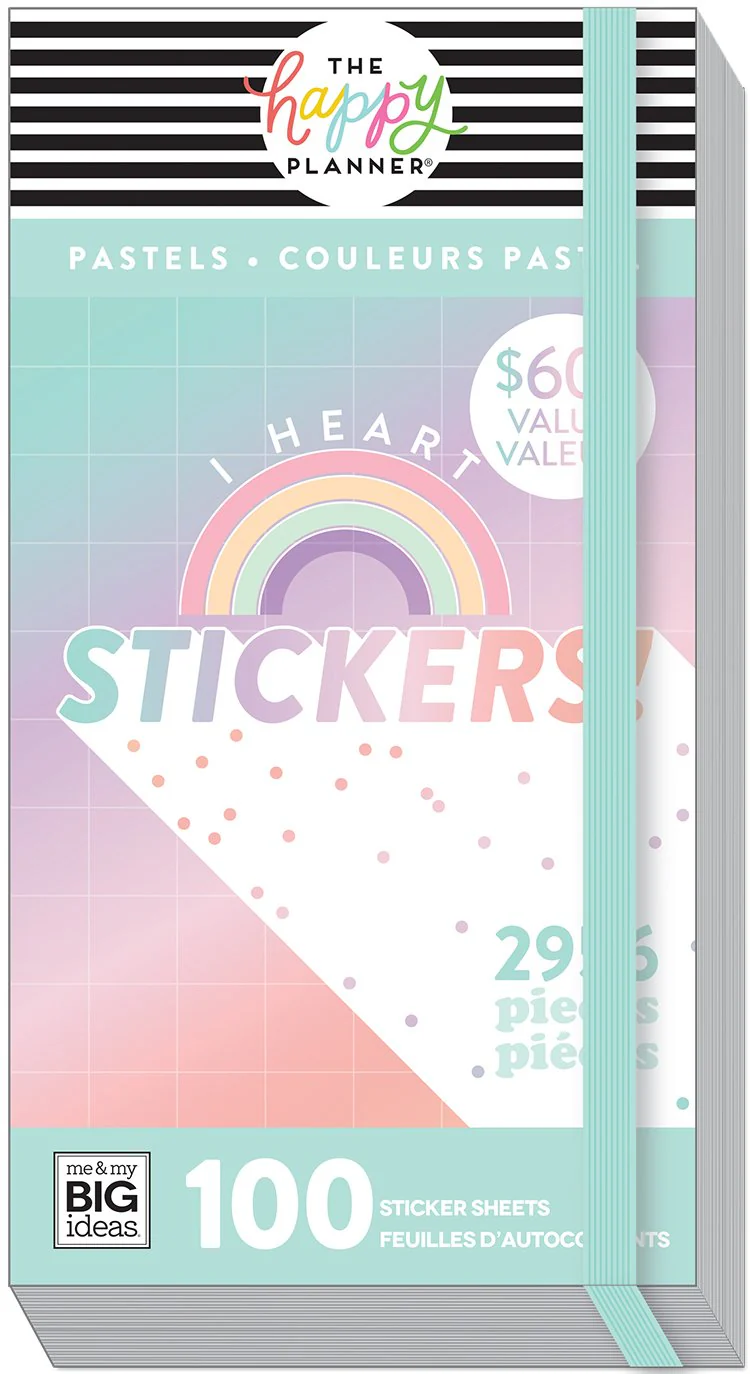 Mega Value Pack Stickers - Pastels - 100 Sheets!