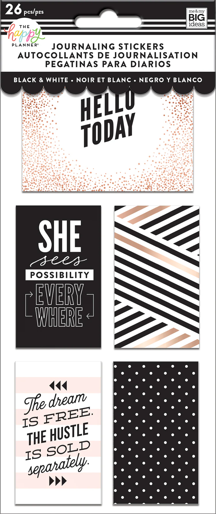Journaling (Flip) Stickers - Black & White