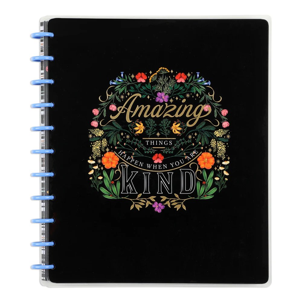 Moody Blooms - Dot Grid + Dotted Lined Checklist Big Notebook - 60 Sheets