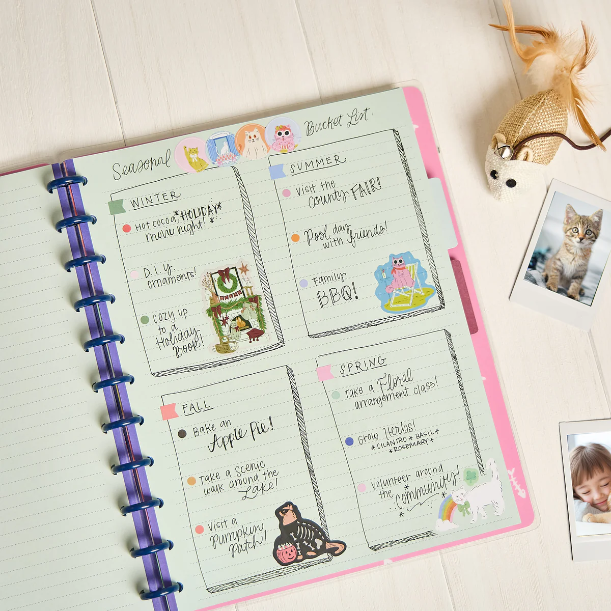 Purrfect Seasonal Cats - Dotted Lined Big Notebook - 60 Sheets - Image 2