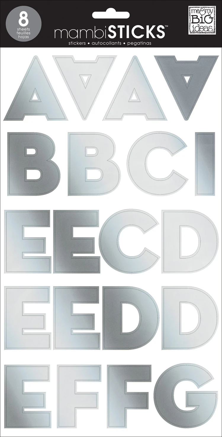 Uppercase Alphabet Letters - Silver Foil