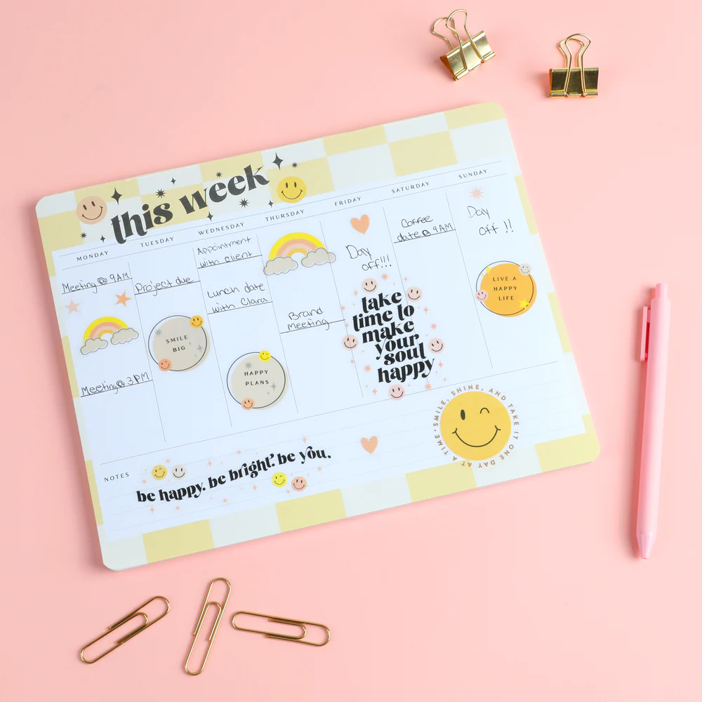 Smiley Face - Weekly Notepad & Mouse Pad - Image 2