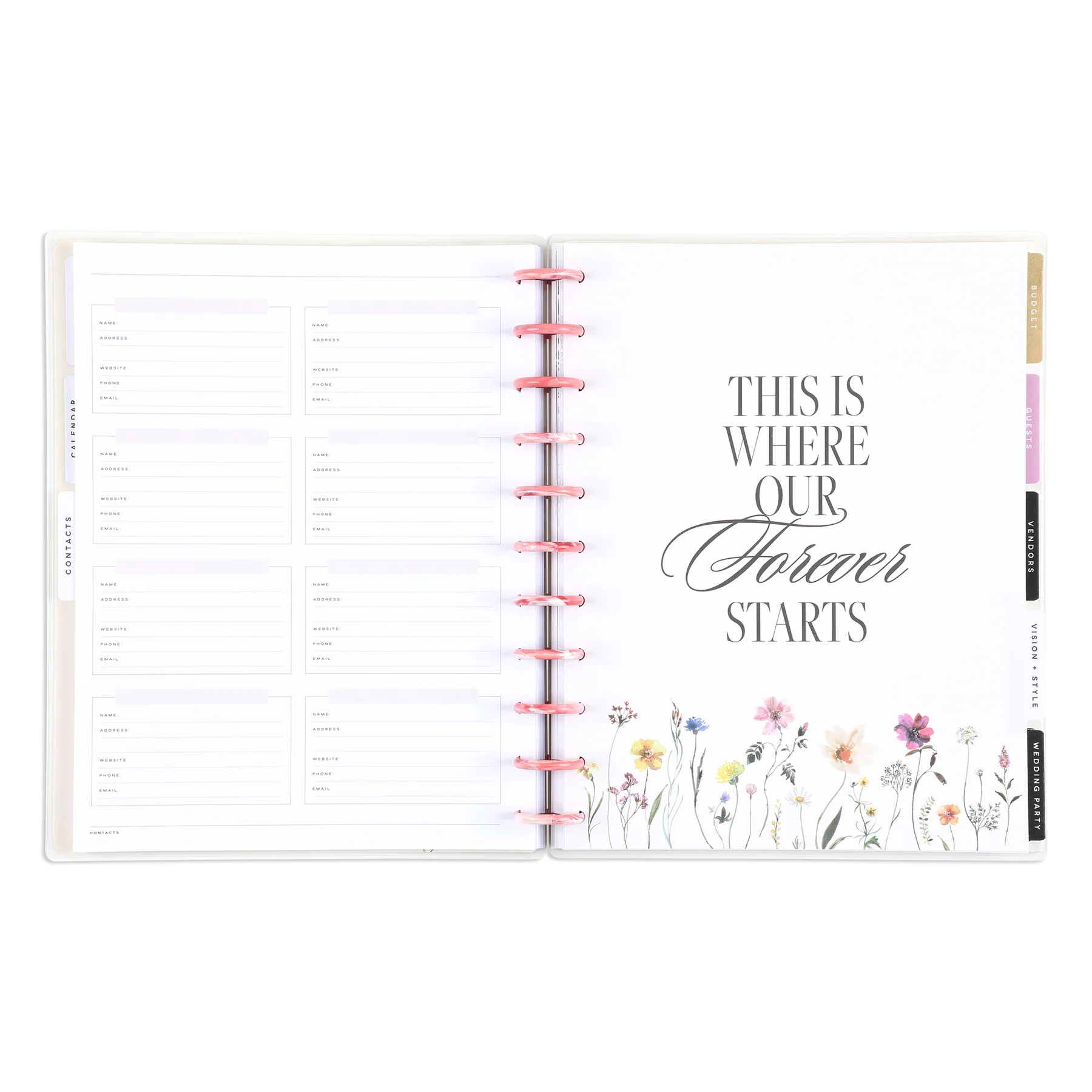 Undated Blooming Romance Wedding Happy Planner - Big Wedding Layout - 12 Months - Image 2