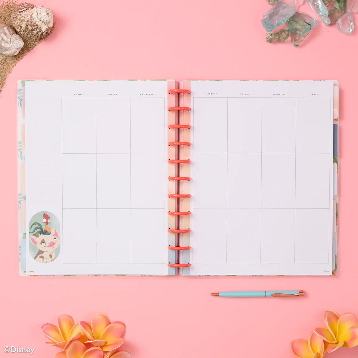 Undated Disney Moana Customizable Planner - Big Vertical Layout - 12 Months - Image 2