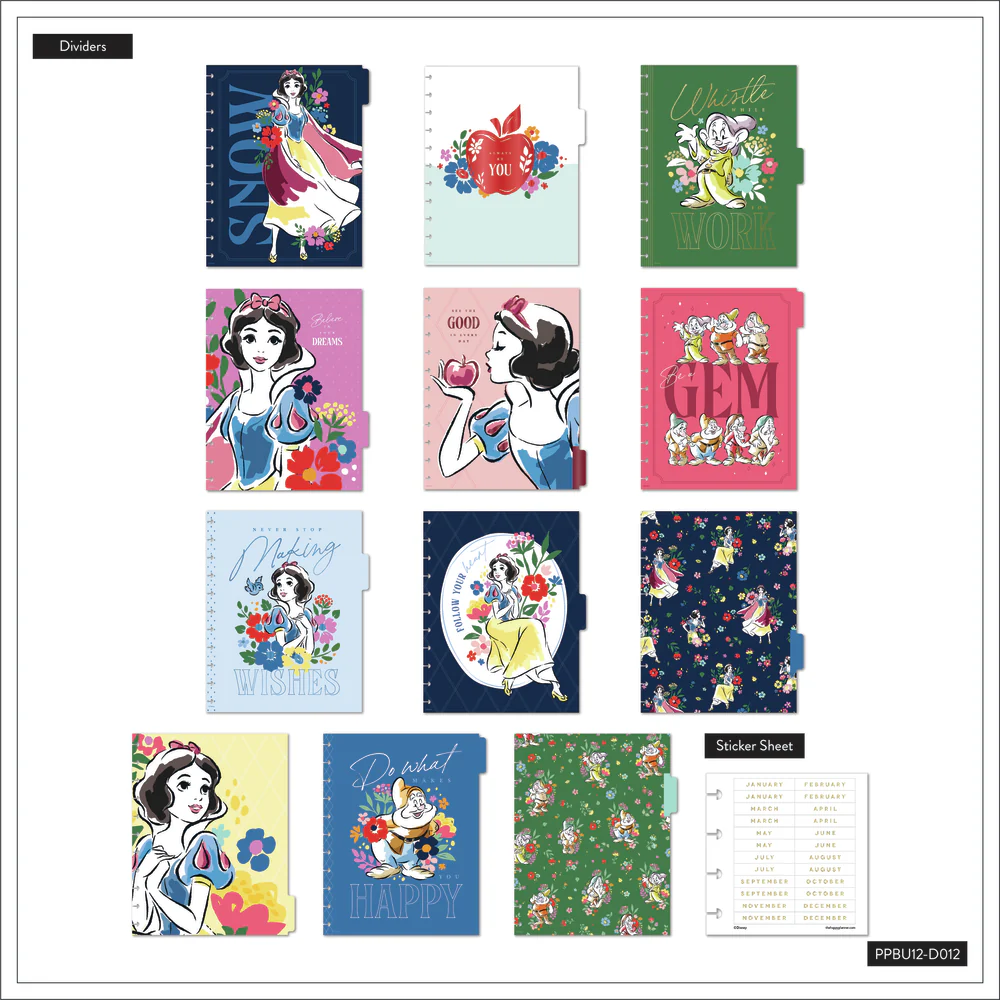 Undated Disney Snow White Happy Planner - Big Vertical Layout - 12 Months - Image 7