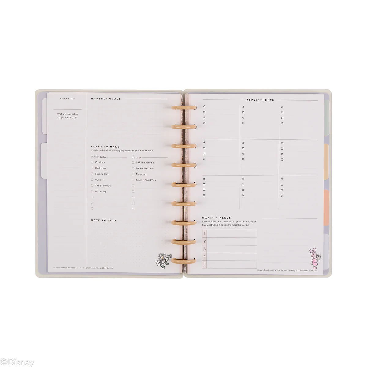 Undated Disney Winnie the Pooh Customizable Baby Planner - Classic Baby's First Year Layout - 12 Months - Image 36