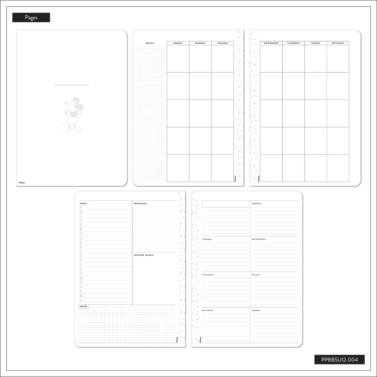 Undated Premium Ivory Disney Mickey Mouse Book Bound Planner - Small Dashboard Layout - 12 Months - Image 10