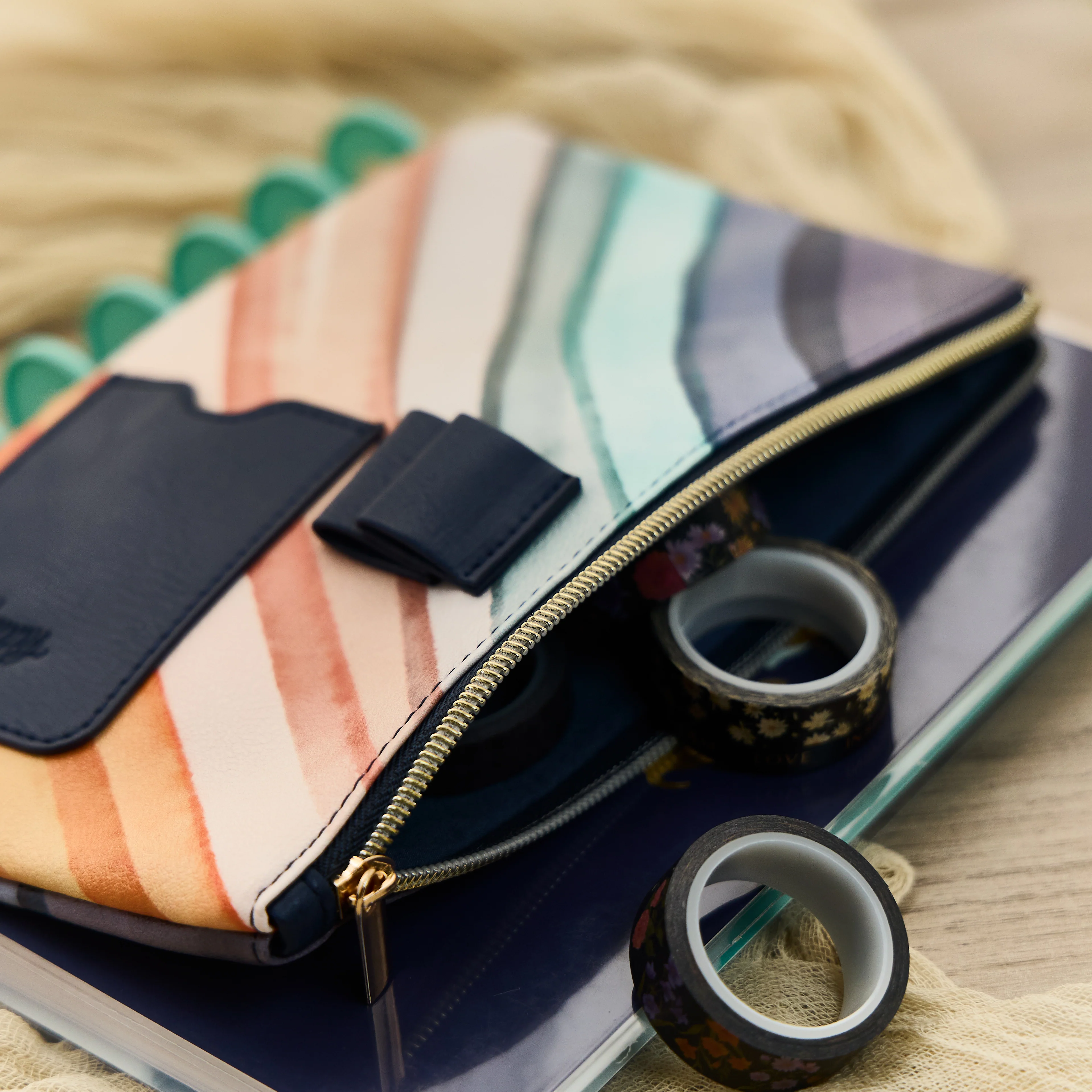 Watercolor Grace Faith - Classic Zip Pouch with Pen Loop - Image 2